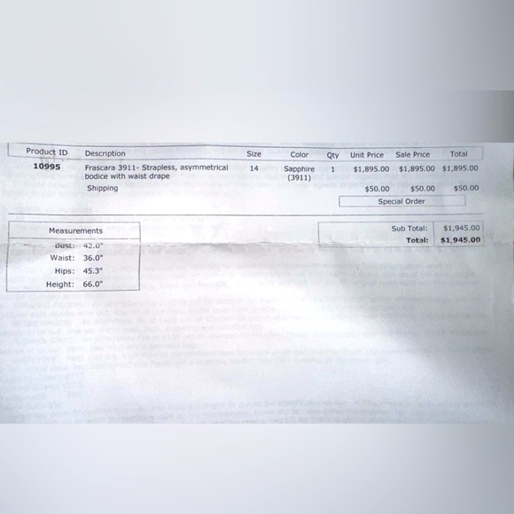 Stunning Frascara Evening Gown. All details of size are in attached photos - Picture 12 of 16